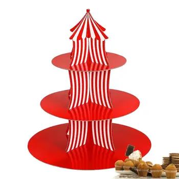 Книжен поставка за кифли, Коледен карнавал, парти, хартиена чиния за торта, една червена ивица, кръгла хартиена чиния за десерт, Коледна украса