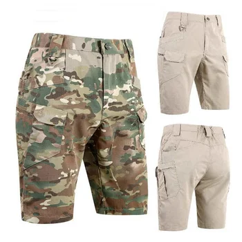 Мъжки военни панталони-карго, камуфляжные велосипедни шорти за бягане, тактически панталони с много джобове, работни шорти за бягане на открито