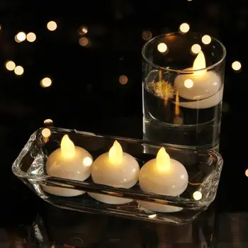 Беспламенная Плаващ Свещ, Водоустойчив Искрящи Тюркоазени свещи, Топло Бяла Led свещи за басейни, СПА-баня, декор на Сватбени партита, вечеря