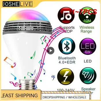 1 ~ 7ШТ E27 Интелигентна Led Крушка RGB Цветомузыкальные Лампи Безжично Управление 4.0 Музикален Говорител на Таймера