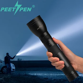 Ръчно фенерче PEETPEN с обхват на 1 км от здрав алуминий USB зареждане 18650 Акумулаторна батерия мощен ръчно фенерче